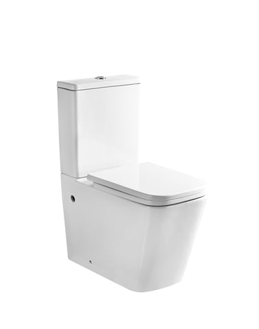 Bathroom Toilet WC Unit Pan Soft Close Seat White Gloss Close-Coupled