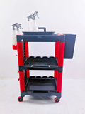 3 Tiers Auto Detailing Cart Car Wash Tool Organiser Wheels Valet Trolley