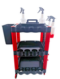 3 Tiers Auto Detailing Cart Car Wash Tool Organiser Wheels Valet Trolley