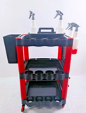 3 Tiers Auto Detailing Cart Car Wash Tool Organiser Wheels Valet Trolley