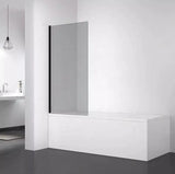 Bath Shower Screen Black Tint, Chrome or Grid Folding Glass Panel 800 by 1400mm