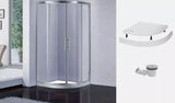 Chrome Quadrant Enclosure And Tray With Riser Kit Option