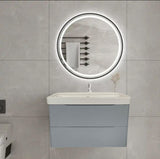 Bathroom Vanity Unit Sink Cabinet Grey Basin Storage Furniture Door Toilet