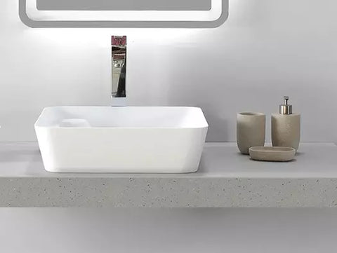 485mm Counter Top Basin Rectangle Ceramic Cloakroom Bathroom Sink Hand Wash UK