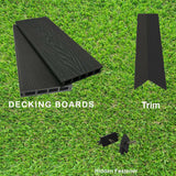 Per SQM Composite WPC Decking Boards Embossed Woodgrain Plastic kit incl - 2.2 meter long boards