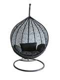 Black Colour Rattan Swing Egg Chair Outdoor Garden Patio Hanging Wicker Weave Furniture