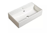 Bathroom Wash Sink Basin Wall Hung Rectangular Ceramic Countertop White 390-510