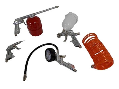 5 Piece Air Compressor Kit Spray Gun Air Line Accessories Tools Air Hose
