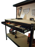 Workbench Workstation Heavy Duty Metal Garage Workshop Pegboard Drawer Shelve