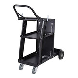 Black Welding Cart Plasma Cutter Welder Mig Tig Arc Storage For Tanks Gas Bottle