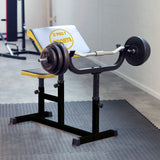 Heavy Duty Steel Preacher Arm Curl Weight Bench Bicep Gym Equipment Barbell Rack