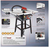Table Saw 1800w 10” Blade with 3 Steel Table Extensions