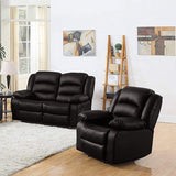 Black Recliner Sofa Leather bonded Reclining Lazyboy Sofa Suite Sofas Chair 3 2 or 1