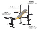 Multipurpose Bench Weight Training Multi Gym Fitness Butterfly Exercise Incline  -