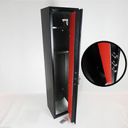 6 GUN CABINET DELUX MODEL 1500mm High WITH VAULT LOCKING DOOR AND BUILT IN AMMO SAFE BOX 