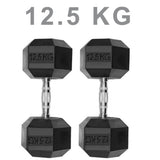 Dumbbells Rubber Encased Weights Sets, Hexagonal Dumbbell Gym Pairs