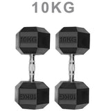Dumbbells Rubber Encased Weights Sets, Hexagonal Dumbbell Gym Pairs