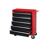 Large 5 Drawer Rollcab Garage Professional Tool Chest Box With US Ball Bearing Slides Drawers