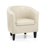 Faux Leather Tub Chair WITH CUSHION Armchair for Living Room Dining Office Reception Bonded