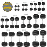 Dumbbells Rubber Encased Weights Sets, Hexagonal Dumbbell Gym Pairs