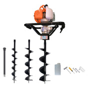 Petrol Earth Auger Post Hole Borer Ground Drill with 3 Bits, 4, 6, 8"