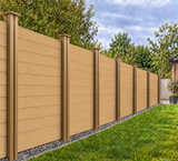 Brown Composite Fence System Strong Boards and Aluminum Components