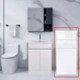 Handleless Bathroom High Gloss White Floor Standing Vanity Unit Sink Cabinet White Basin Storage Furniture Door Toilet