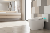 Ceramic Intelligent Smart WC Toilet - P-trap, Automatic Flush, Foot Sensor, Remote Controlled, Heated Seat, and Self-Cleaning Nozzle