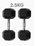 Dumbbells Rubber Encased Weights Sets, Hexagonal Dumbbell Gym Pairs