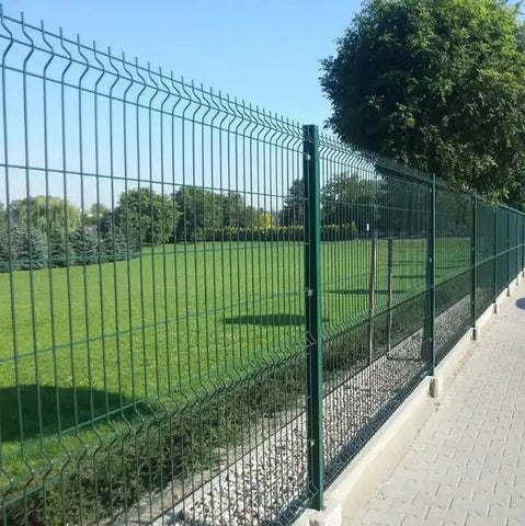 1.8m High V Mesh Security Fence - Powder Coated Green, Anti-Climb, Easy Installation