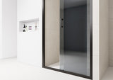 Tinted Grey Sliding Shower Door with Black Frame – 6mm Quick‑Release Rollers On Door for Easy Clean