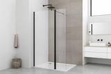 Walk In Shower Screen Black or Enclosure Flipper Wet Room 8mm Easy Clean Glass