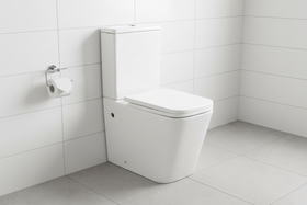 Bathroom Toilet WC Unit Pan Soft Close Seat White Gloss Close-Coupled