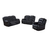 Black Recliner Sofa Leather bonded Reclining Sofa Suite Sofas Chair 3 2 or 1