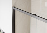 Clear Glass Sliding Shower Door with Black Frame – 6mm Quick‑Release Rollers On Door for Easy Clean