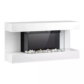 Wall Mounted Electric Fireplace 820mm - 2000W, Panoramic View, Remote Control, LED Lights