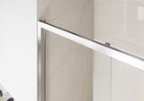 Clear Glass Sliding Shower Door with Chrome Frame – 6mm Quick‑Release Rollers On Door for Easy Clean