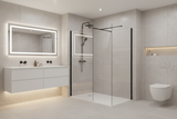 Walk In Shower Screen Black or Enclosure Flipper Wet Room 8mm Easy Clean Glass