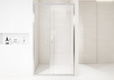 Clear Glass Sliding Shower Door with Chrome Frame – 6mm Quick‑Release Rollers On Door for Easy Clean
