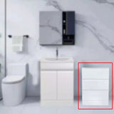 Handleless Bathroom High Gloss White Floor Standing Vanity Unit Sink Cabinet White Basin Storage Furniture Door Toilet