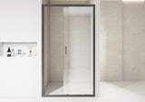 Clear Glass Sliding Shower Door with Black Frame – 6mm Quick‑Release Rollers On Door for Easy Clean