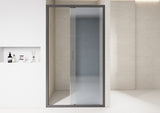 Tinted Grey Sliding Shower Door with Black Frame – 6mm Quick‑Release Rollers On Door for Easy Clean
