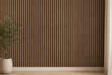 Acoustic 3D Timber Oak Slatted Wall Panel - 2400x600 - Natural Decor
