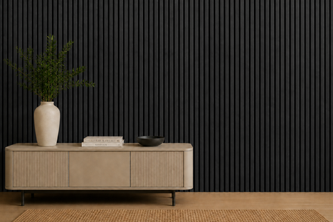 Acoustic 3D Timber Oak Slatted Wall Panel - 2400x600 - Natural Decor