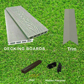 1 Square Meter Composite Decking Set Boards, Edging & Fixings Included