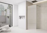 Fluted Walk-In Shower Screen 8mm Tempered Easy-Clean Glass with Chrome Trim