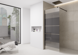 Black Printed Shower Screen Walk in Wet Room Enclosure 8mm Easy Clean Tempered Glass