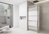 White Printed Shower Screen Walk in Wet Room Enclosure 8mm Easy Clean Tempered Glass