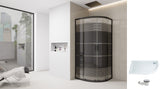 Quadrant Shower Enclosure Black Print Slimline Stone Tray 700 800 900 - Black Frame