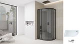 Quadrant Shower Enclosure Black Tint Slimline Stone Tray 700 800 900 - Black Frame